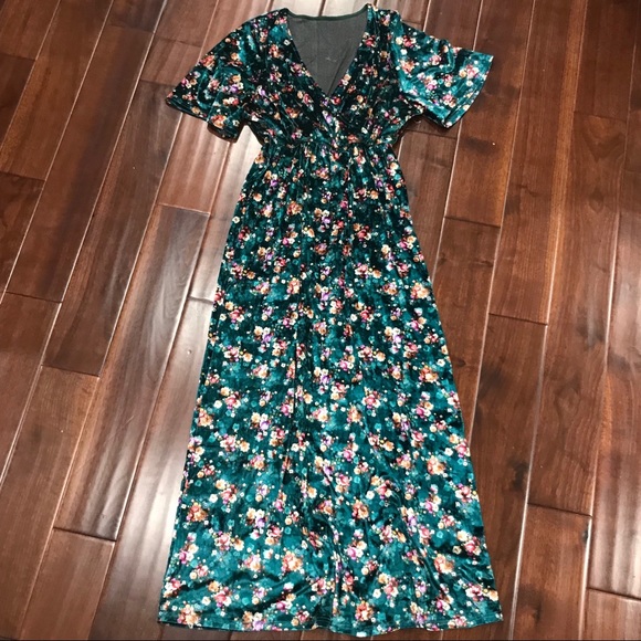 ModCloth velour floral Maxi NWOT - Picture 4 of 4